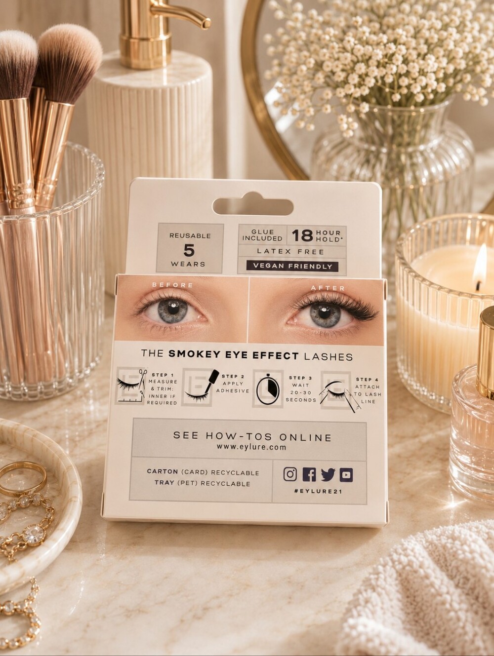 EYLURE London‎ Wispy Light and Smokey Eye Lash Set Black Eye Makeup 7 Pair - Picture 5 of 7